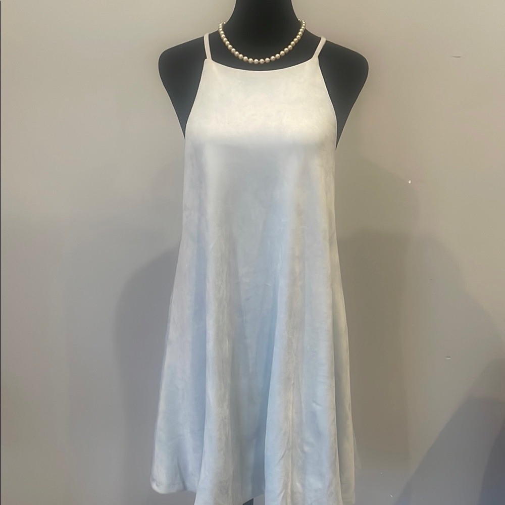 Suede like powder blue Sleeveless Dress like new medium